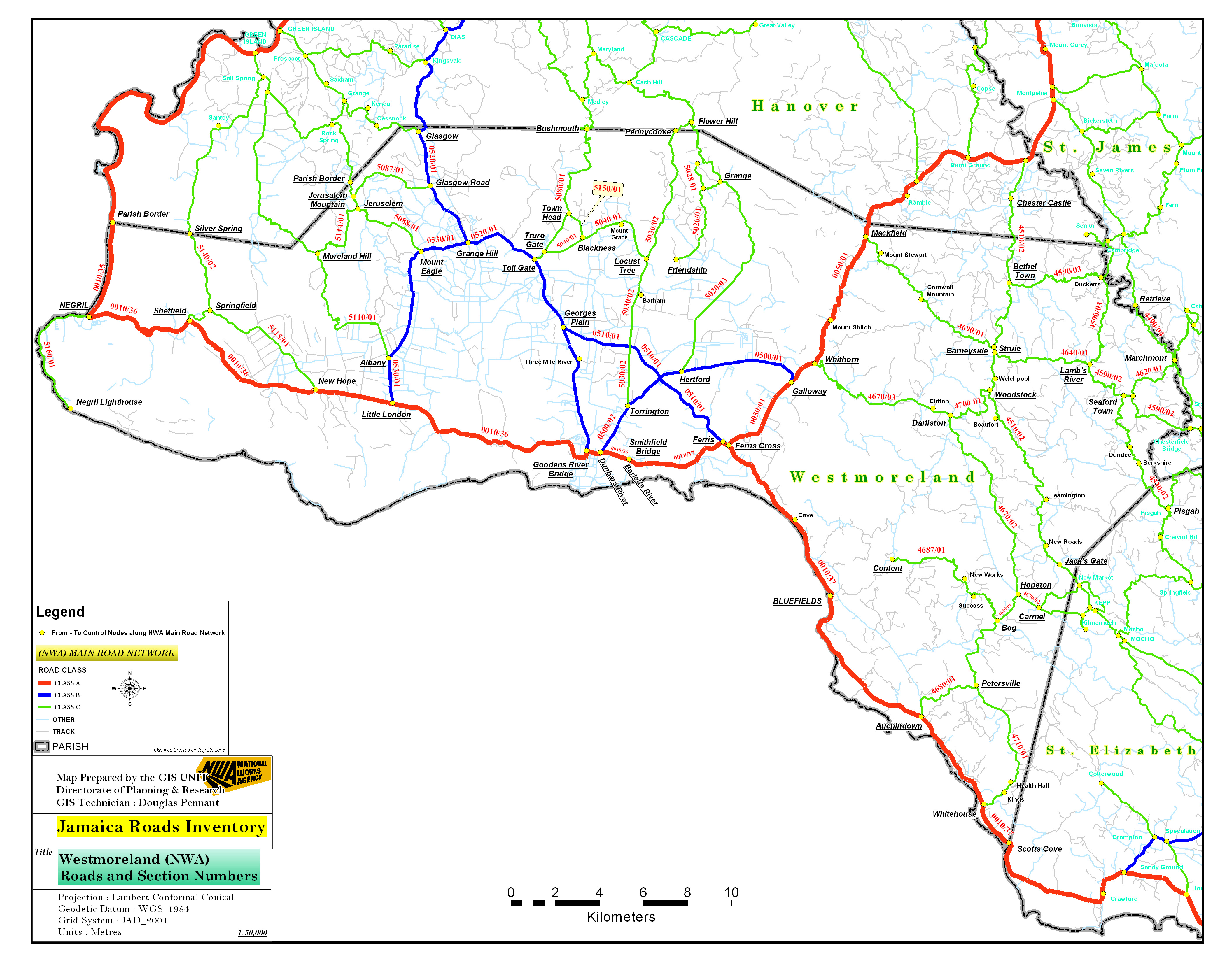 Westmoreland's Roads